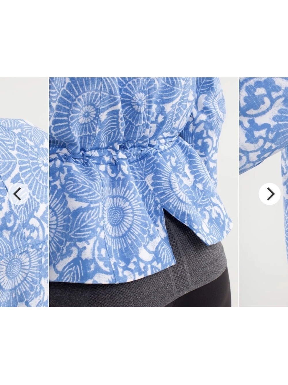 Lululemon Travel to Track Blue Floral Print Women's Jacket size 10 - Picture 5 of 13